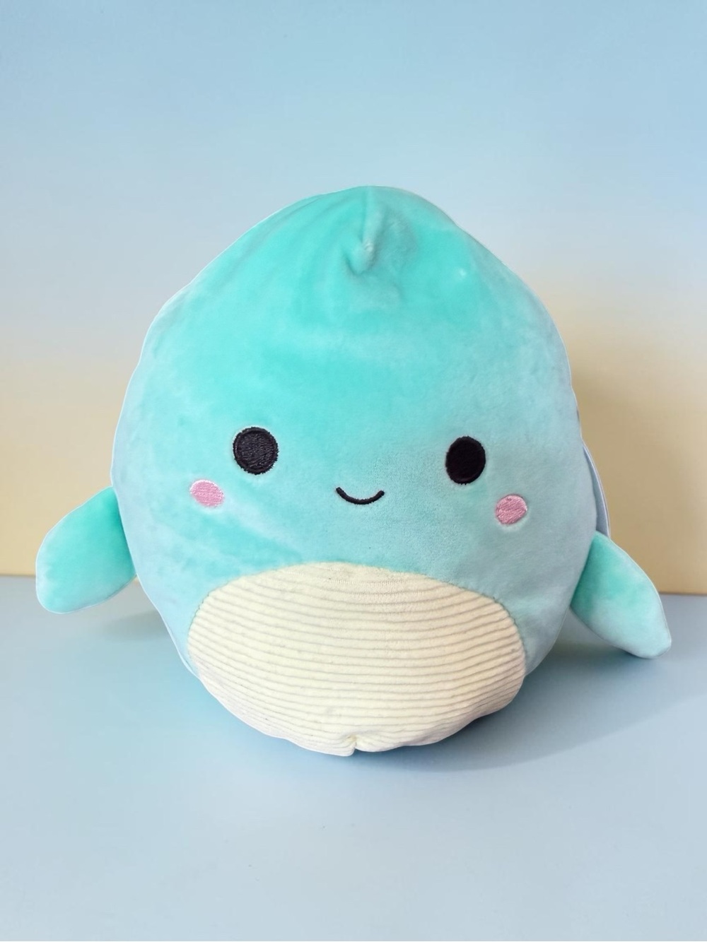 Squishmallows “Nessie” Plush with Cream Belly and Pink Cheeks